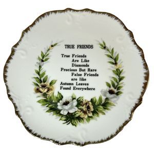 True Friends Gold Rimmed Wall Plate by Dee Bee Co.